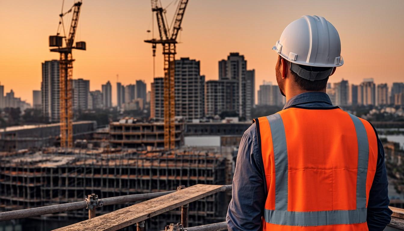 Construction professionals on site